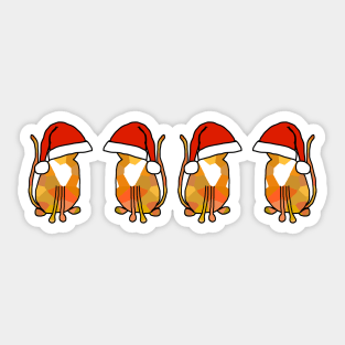 Santa Cats in Christmas Santa Hats Sticker